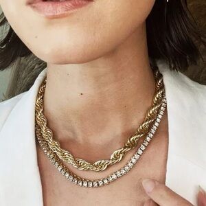 ✨ Julia Vaughn ‘Ande’ Rope and White CZs Necklace Set ✨